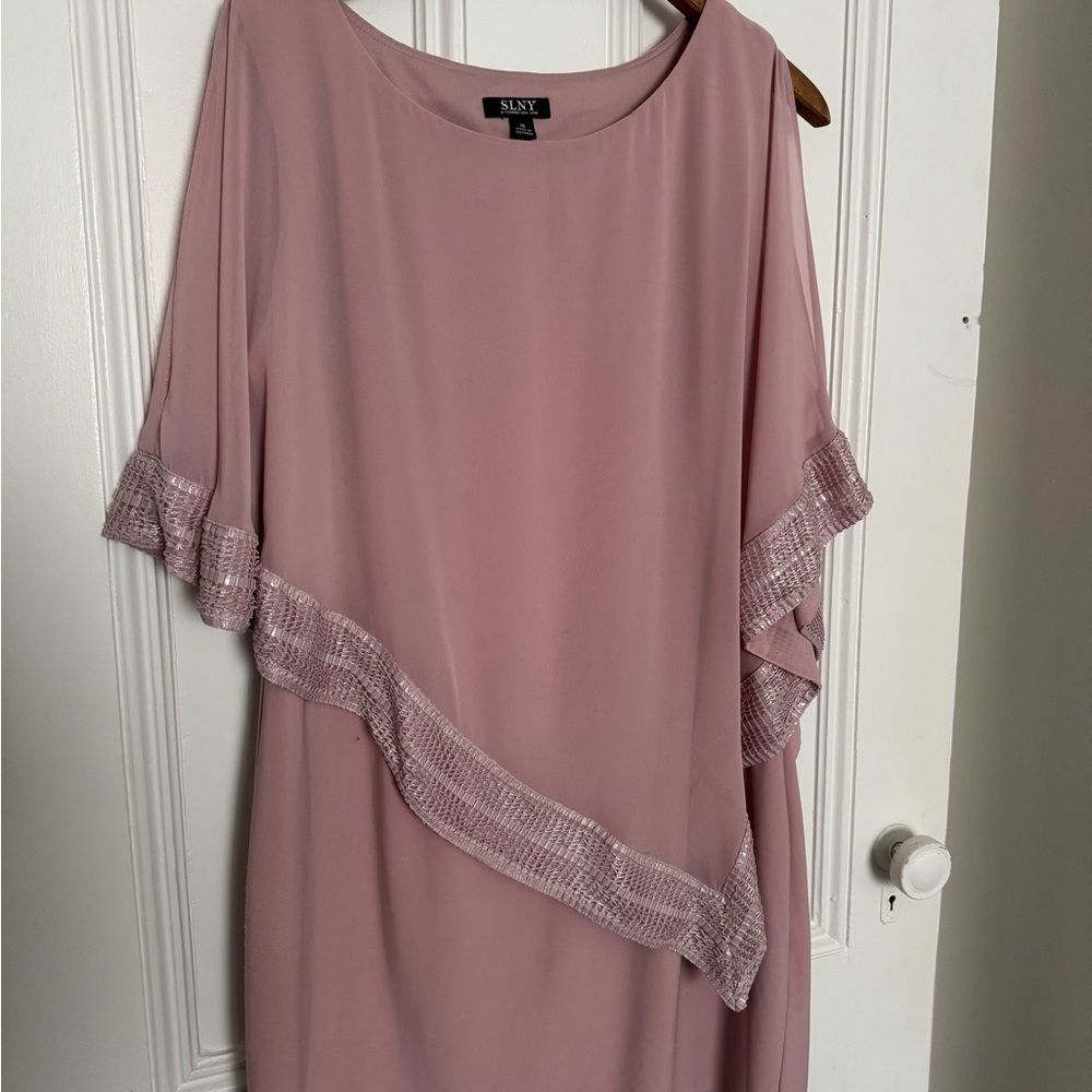 SLNY Mauve Asymmetrical Dress